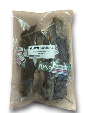 Anco Naturals Hairy Red Deer Sticks