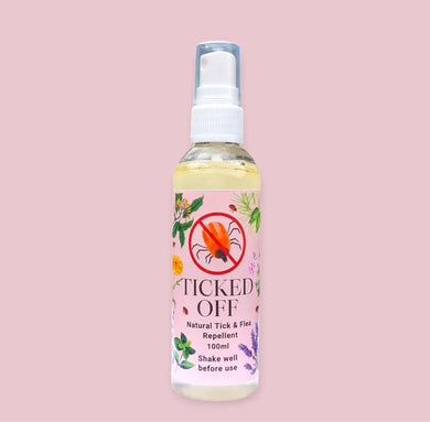 Ticked Off A blend of essential oils to help deter biting parasites such as ticks and fleas.