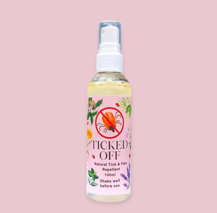 Ticked Off A blend of essential oils to help deter biting parasites such as ticks and fleas.