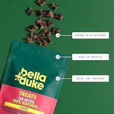 BELLA AND DUKE TREATS HEARTY  OX BITES 100G