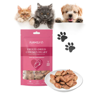 Furmily FREEZE-DRIED CHICKEN HEART PET TREATS BY FURMILY 40G